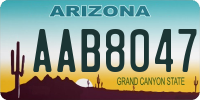 AZ license plate AAB8047