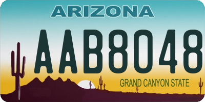 AZ license plate AAB8048