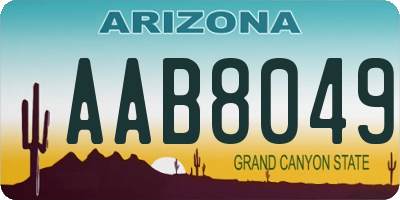 AZ license plate AAB8049