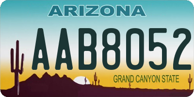 AZ license plate AAB8052