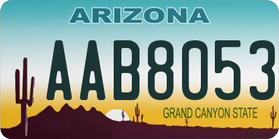 AZ license plate AAB8053