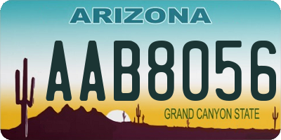AZ license plate AAB8056
