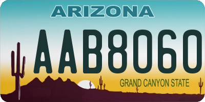 AZ license plate AAB8060