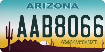 AZ license plate AAB8066