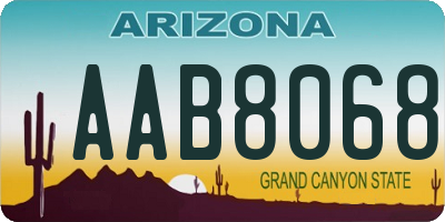 AZ license plate AAB8068