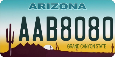 AZ license plate AAB8080
