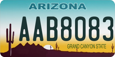 AZ license plate AAB8083
