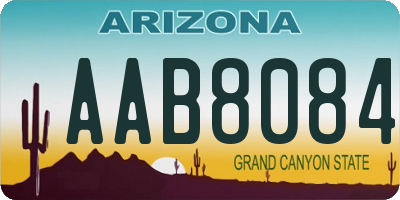 AZ license plate AAB8084