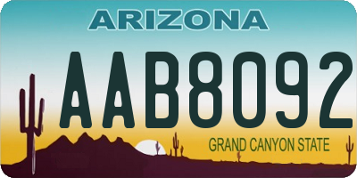 AZ license plate AAB8092