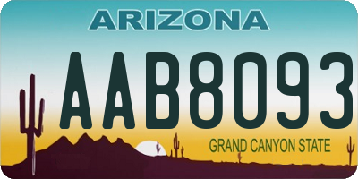 AZ license plate AAB8093