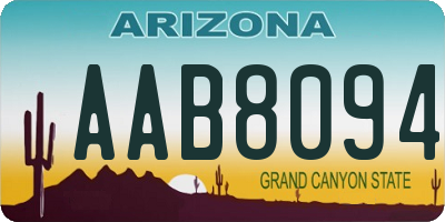 AZ license plate AAB8094