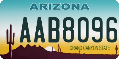 AZ license plate AAB8096