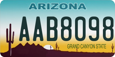 AZ license plate AAB8098