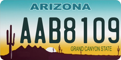 AZ license plate AAB8109