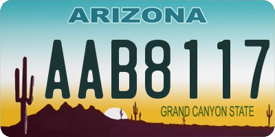 AZ license plate AAB8117