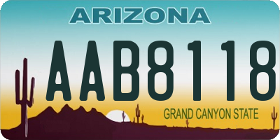 AZ license plate AAB8118