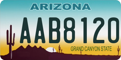 AZ license plate AAB8120