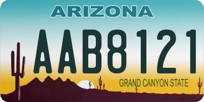 AZ license plate AAB8121