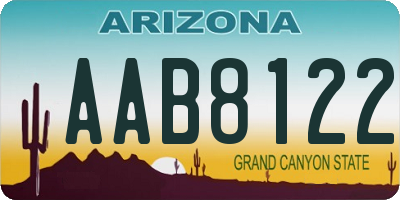 AZ license plate AAB8122