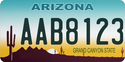 AZ license plate AAB8123