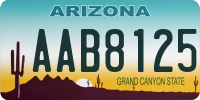 AZ license plate AAB8125