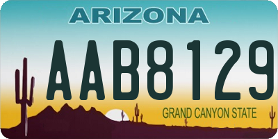 AZ license plate AAB8129