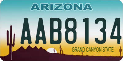 AZ license plate AAB8134