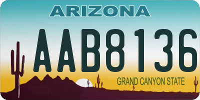 AZ license plate AAB8136