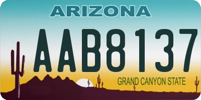AZ license plate AAB8137