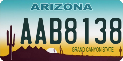 AZ license plate AAB8138