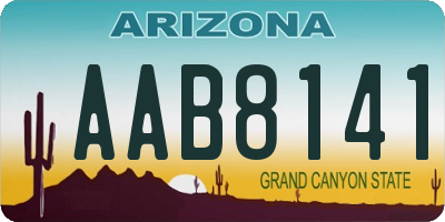 AZ license plate AAB8141