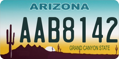 AZ license plate AAB8142