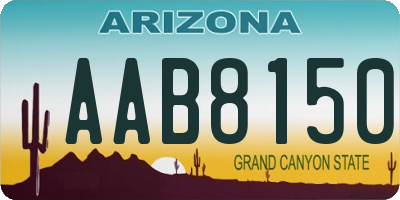 AZ license plate AAB8150