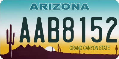 AZ license plate AAB8152