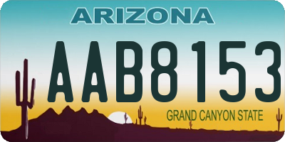 AZ license plate AAB8153