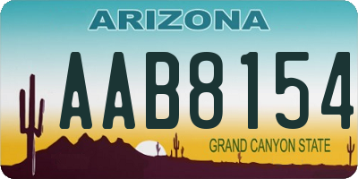 AZ license plate AAB8154