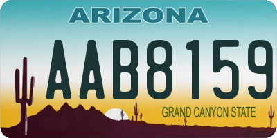 AZ license plate AAB8159