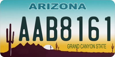 AZ license plate AAB8161