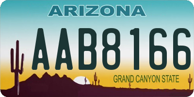 AZ license plate AAB8166
