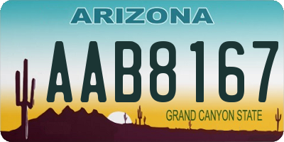 AZ license plate AAB8167