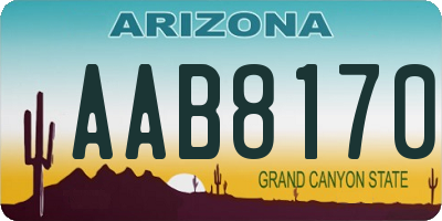 AZ license plate AAB8170