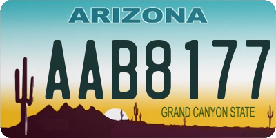 AZ license plate AAB8177