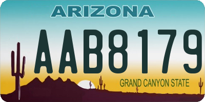 AZ license plate AAB8179