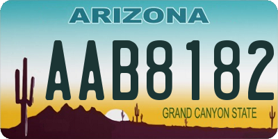 AZ license plate AAB8182