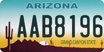 AZ license plate AAB8196