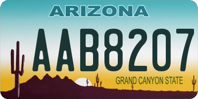 AZ license plate AAB8207