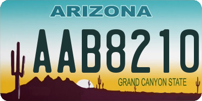 AZ license plate AAB8210