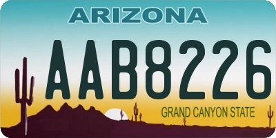 AZ license plate AAB8226