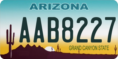 AZ license plate AAB8227