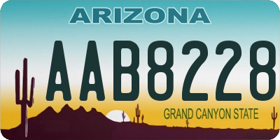 AZ license plate AAB8228